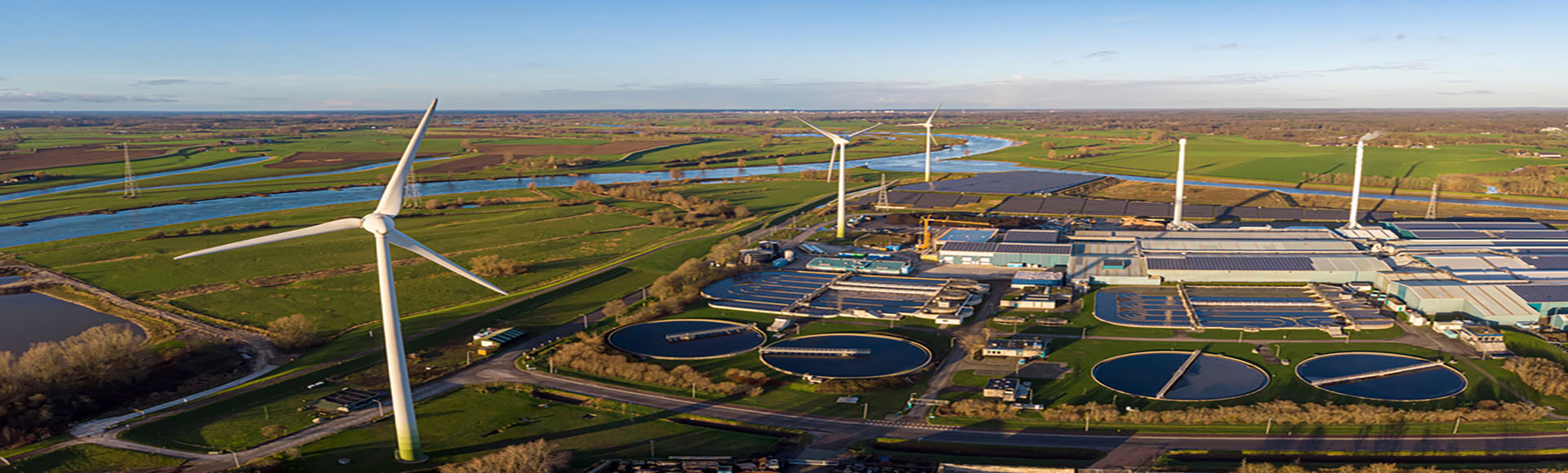 Wind farm and industrial scale embedded wind power generation.